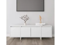 Mueble para TV madera contrachapada blanco 120x30x40,5 cm