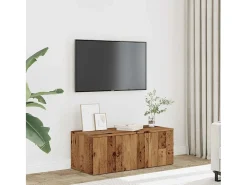Mueble para TV madera contrachapada envejecida 80x34x30 cm