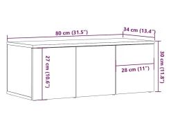 Mueble para TV madera contrachapada envejecida 80x34x30 cm