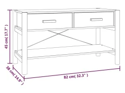 Mueble para TV madera contrachapada negro 82x38x45 cm