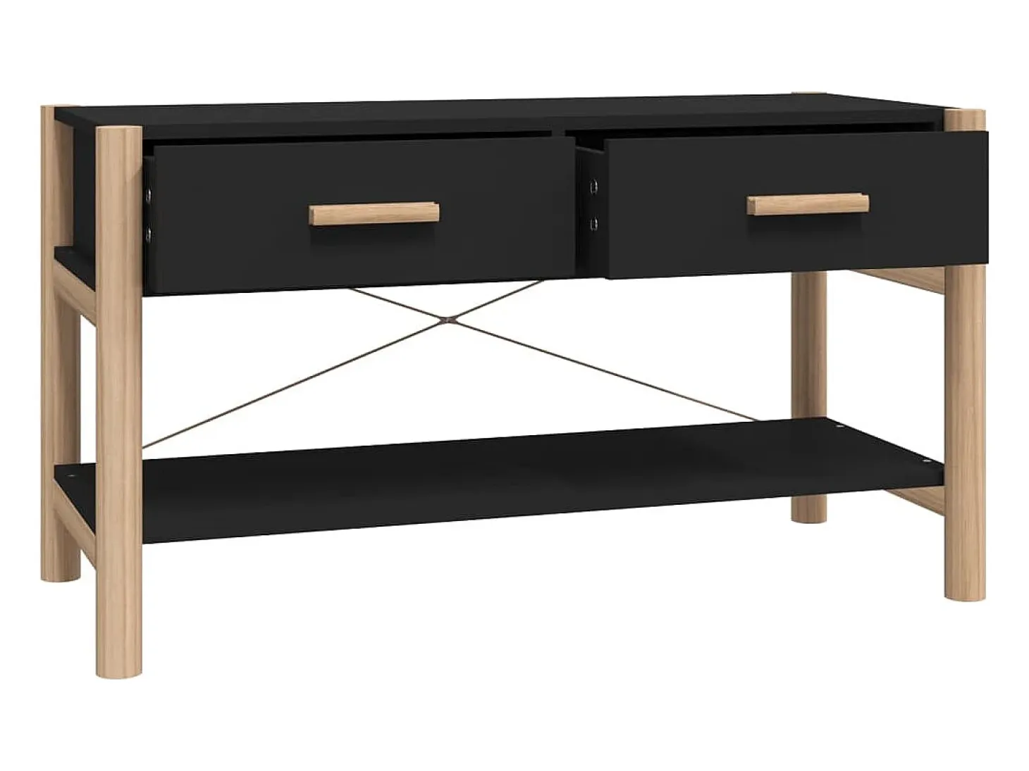Mueble para TV madera contrachapada negro 82x38x45 cm