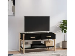 Mueble para TV madera contrachapada negro 82x38x45 cm