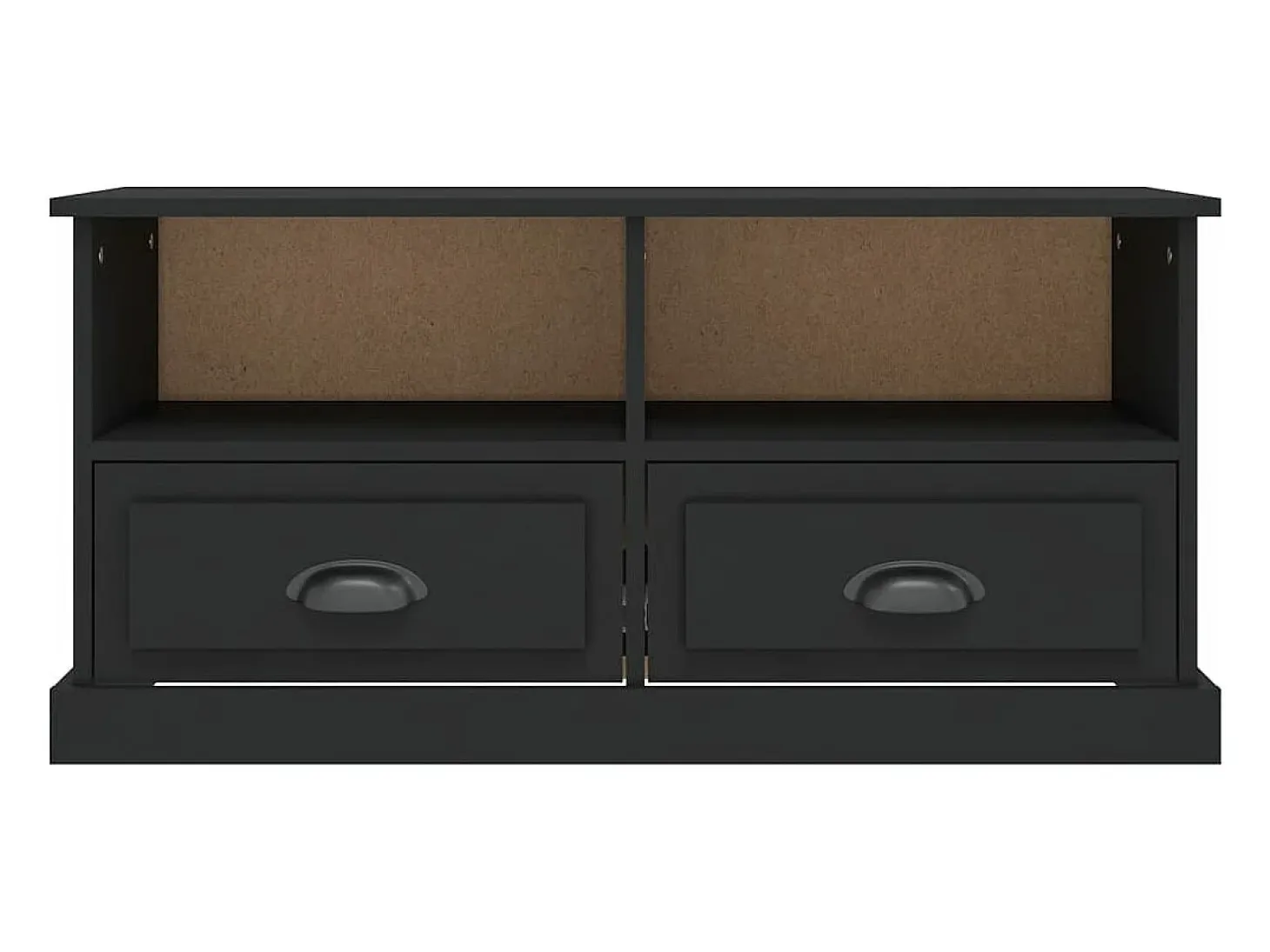 Mueble para TV madera contrachapada negro 93x35,5x45 cm