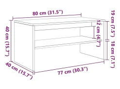 Mueble para TV madera contrachapada blanco 80x40x40 cm