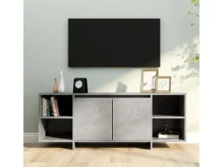 Mueble para TV madera contrachapada gris hormigón 130x35x50 cm