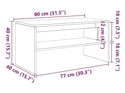 Mueble para TV madera contrachapada envejecida 80x40x40 cm