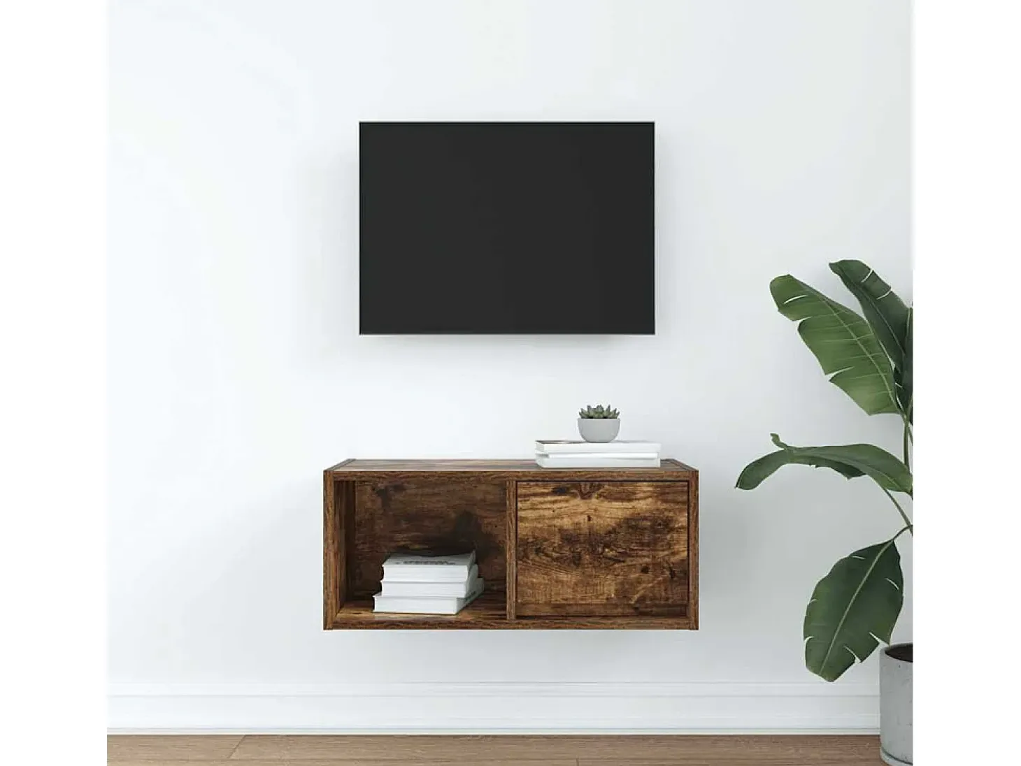 Mueble para TV madera contrachapada roble ahumado 60x31x25,5 cm