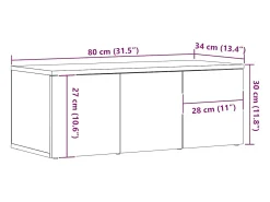 Mueble para TV madera contrachapada roble artisan 80x34x30 cm