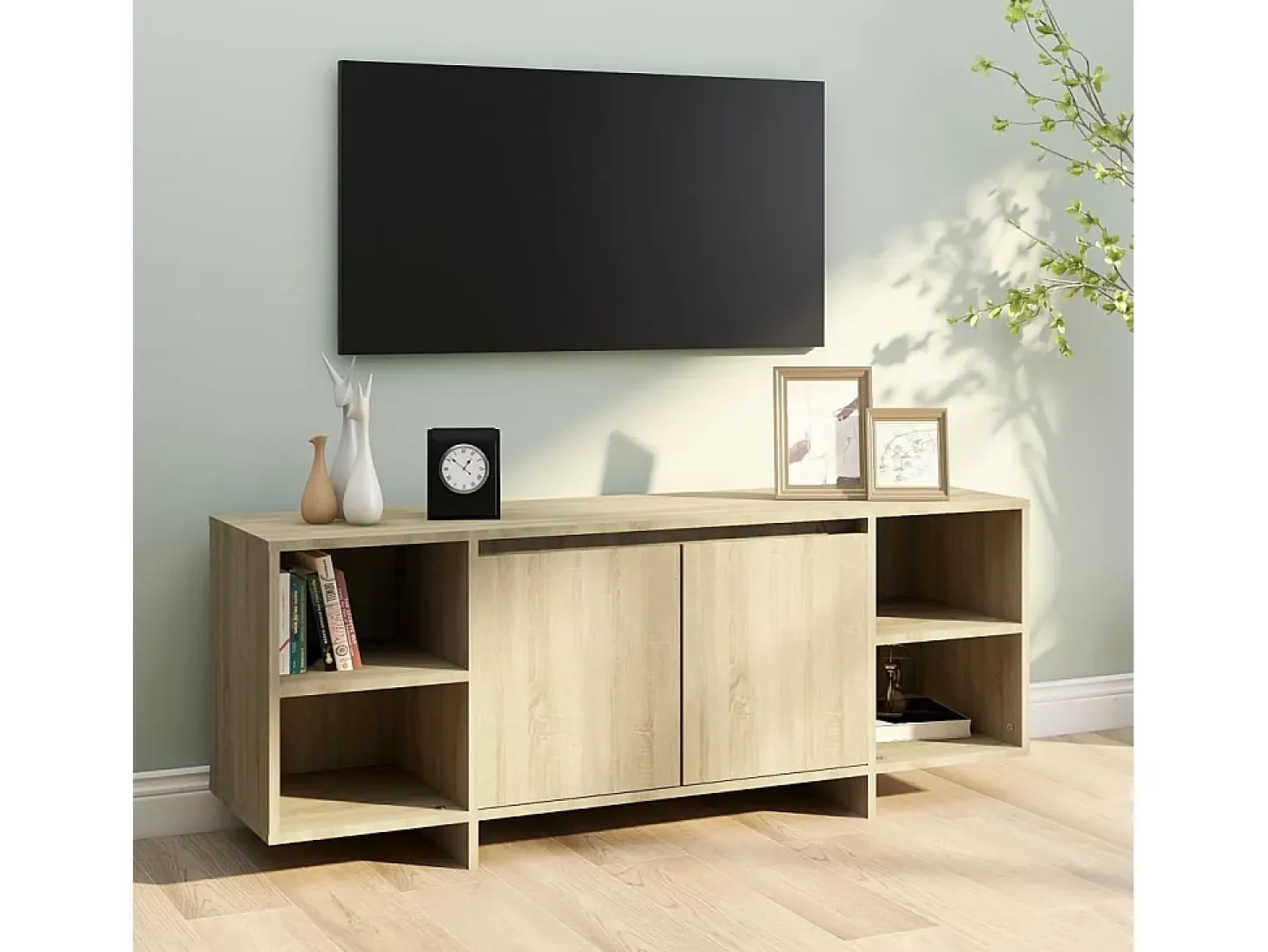 Mueble para TV madera contrachapada roble Sonoma 130x35x50 cm