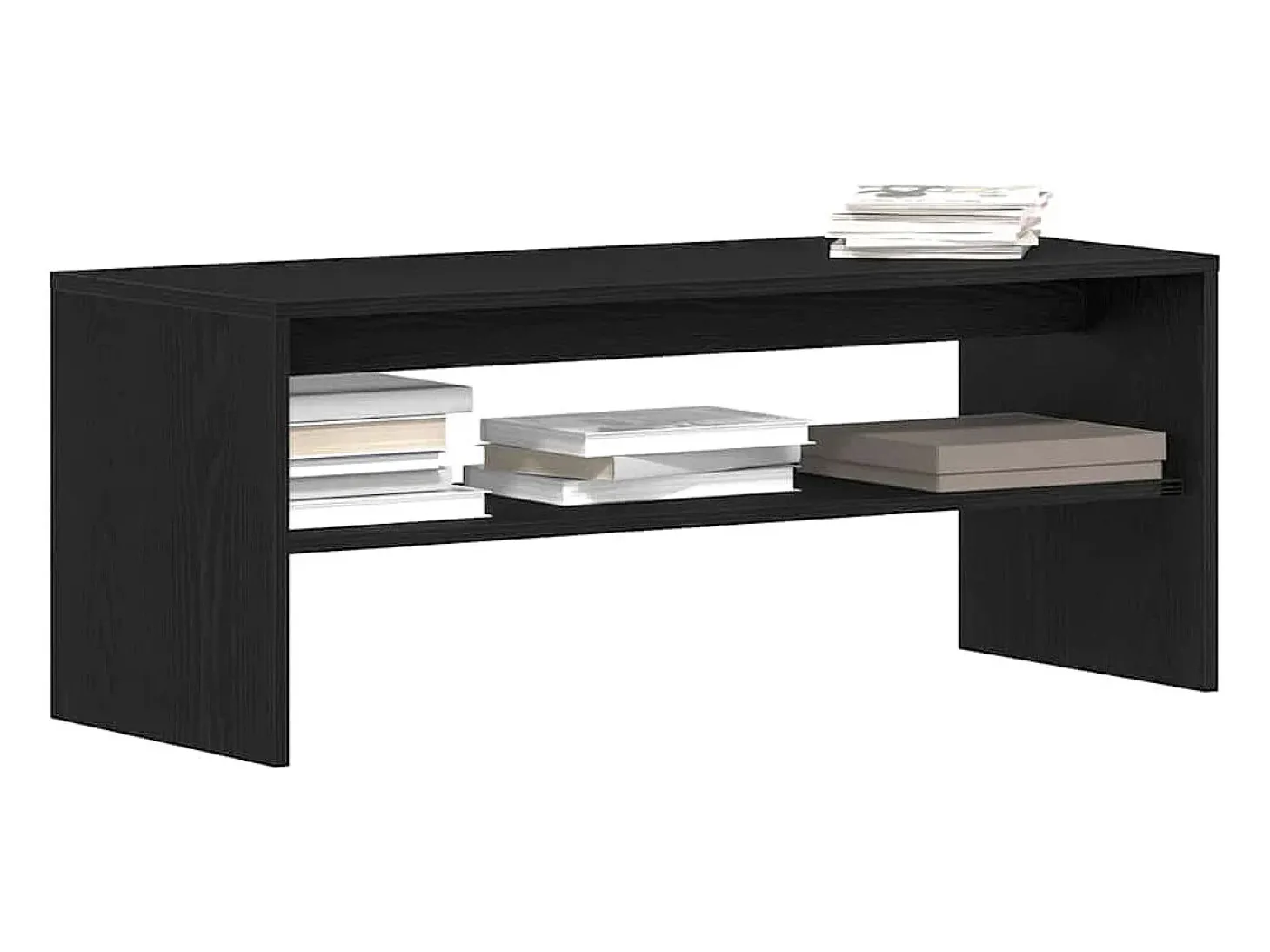 Mueble para TV madera contrachapada roble negro100x40x40 cm
