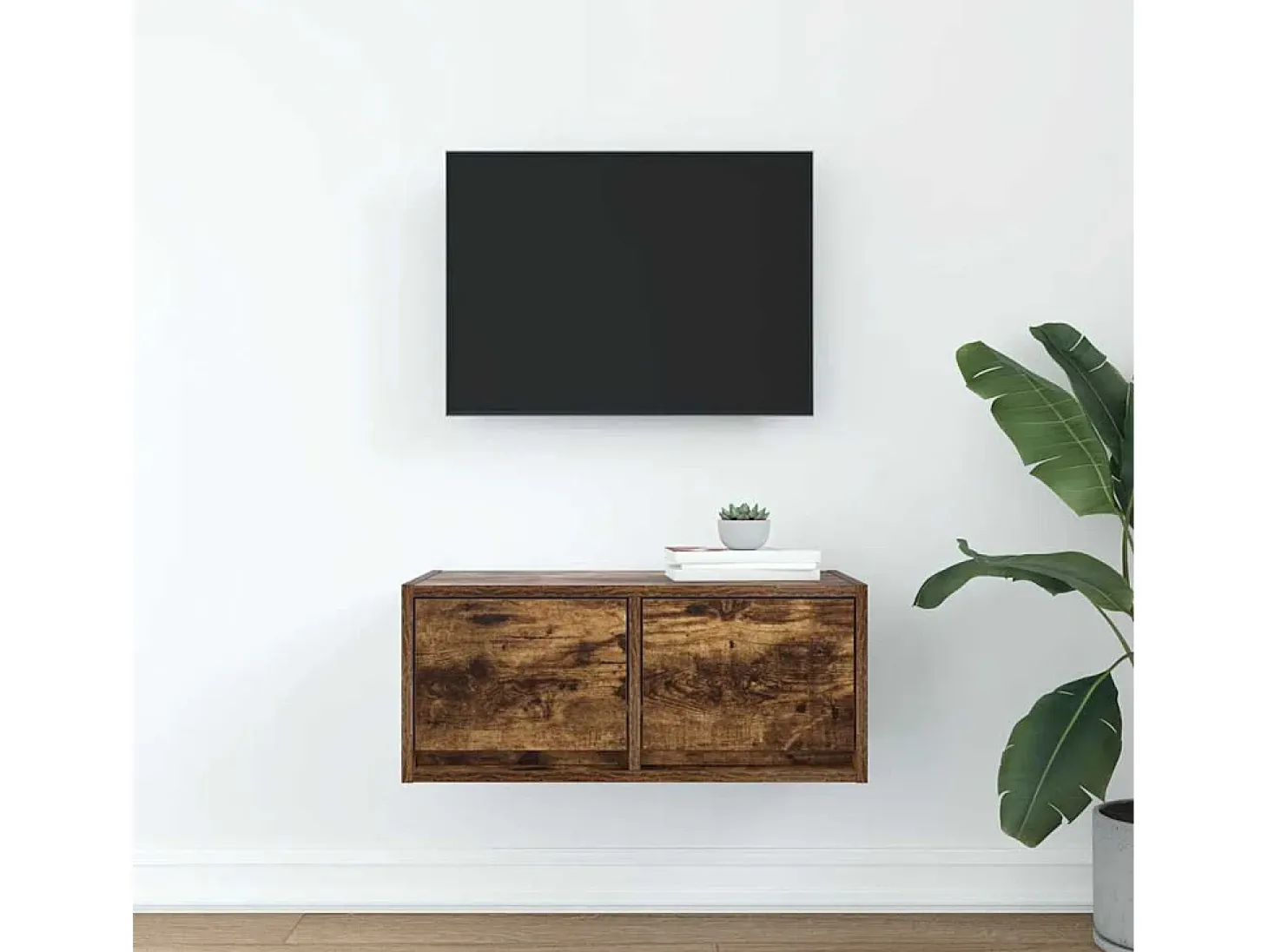 Mueble para TV madera contrachapada roble ahumado 60x31x25,5 cm