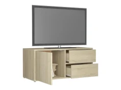Mueble para TV madera contrachapada color roble 80x34x36 cm