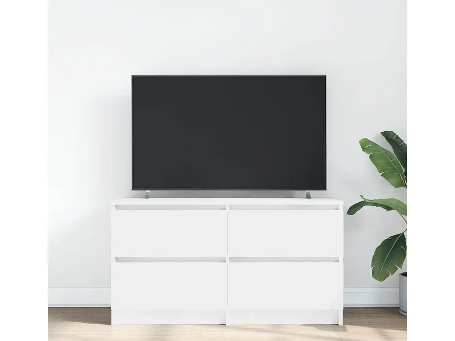 Mueble para TV madera contrachapada blanco 100x35x54 cm