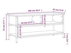 Mueble para TV madera contrachapada roble Sonoma 100x35x45 cm