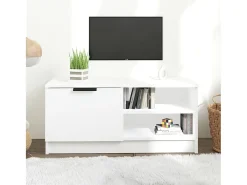 Mueble para TV madera contrachapada blanco 80x35x36,5 cm