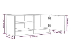 Mueble para TV madera contrachapada blanco 80x35x36,5 cm