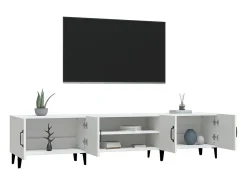 Mueble para TV madera contrachapada blanco 180x31,5x40 cm