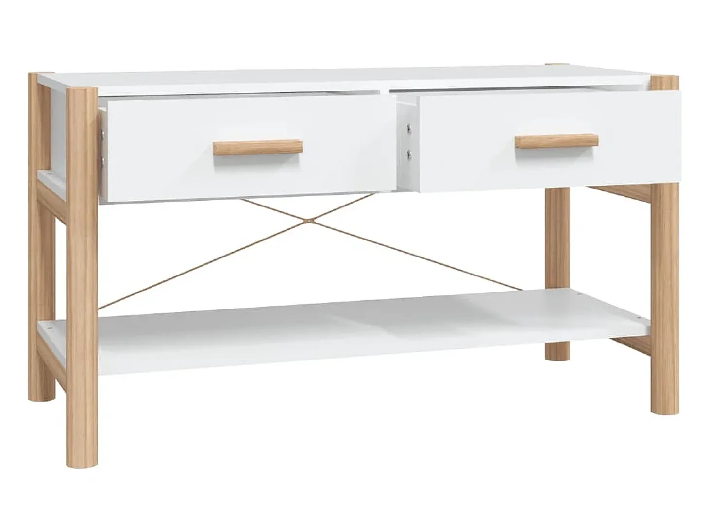 Mueble para TV madera contrachapada blanco 82x38x45 cm