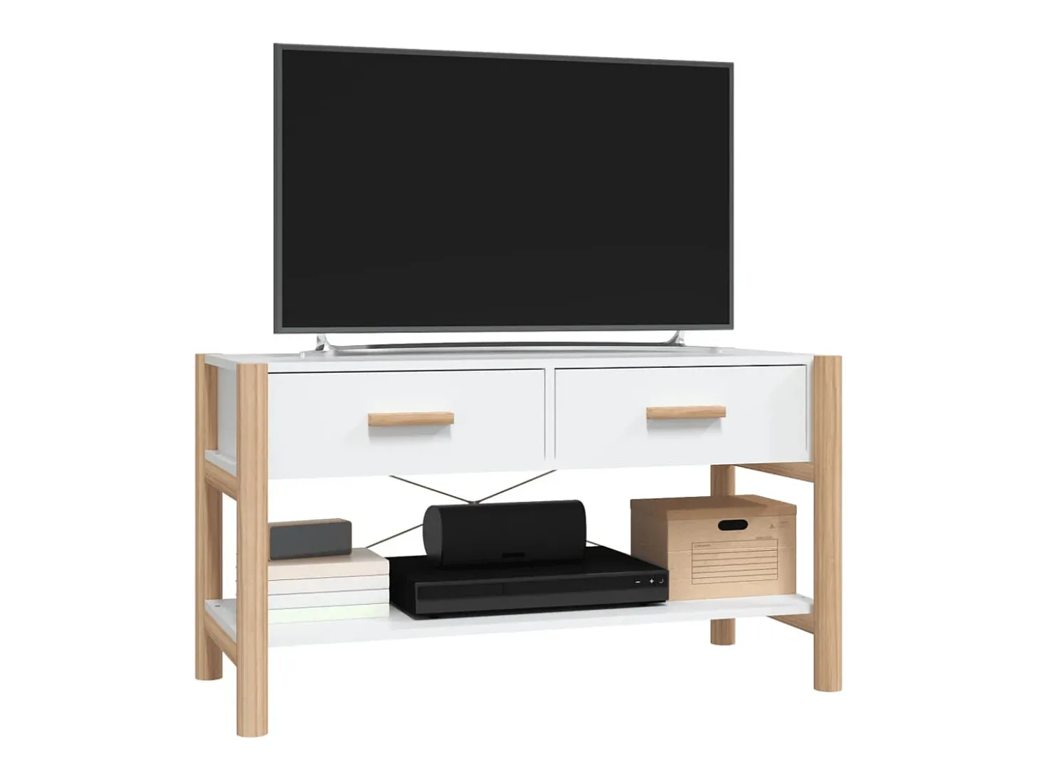 Mueble para TV madera contrachapada blanco 82x38x45 cm