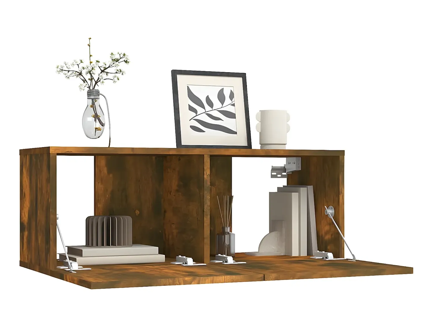 Mueble para TV madera de ingeniería roble ahumado 80x30x30 cm ES75440