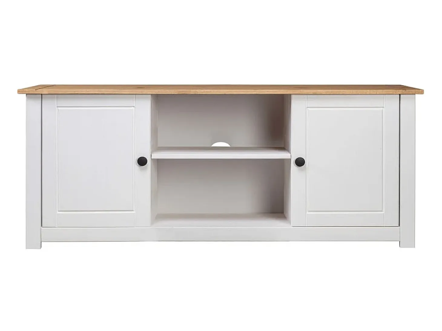 Mueble para TV madera de pino estilo Panamá blanco 120x40x50 cm ES97247