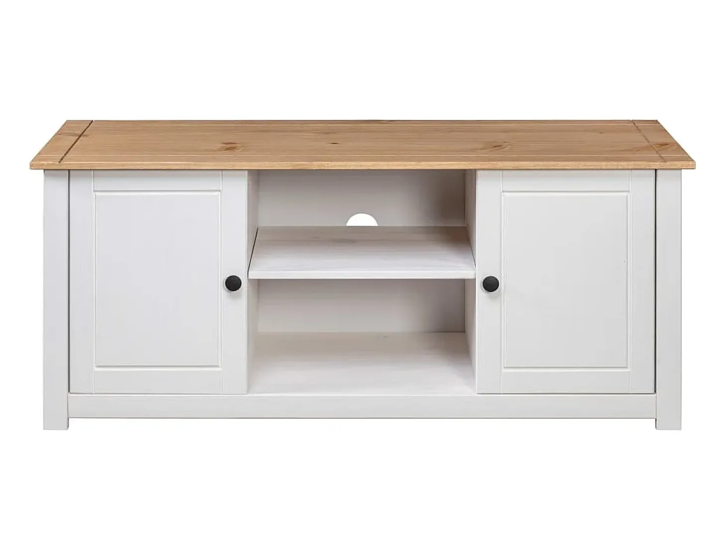 Mueble para TV madera de pino estilo Panamá blanco 120x40x50 cm ES97247