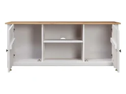 Mueble para TV madera de pino estilo Panamá blanco 120x40x50 cm ES97247