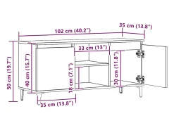 Mueble para TV madera de ingeniería roble artisan 102x35x50 cm
