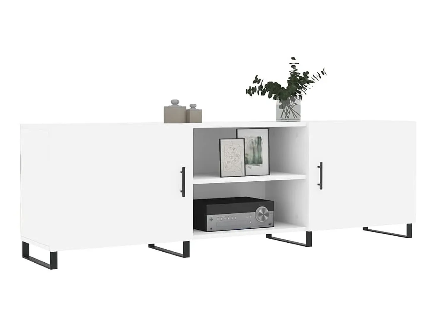 Mueble para TV madera de ingeniería blanco 150x30x50 cm ES91694
