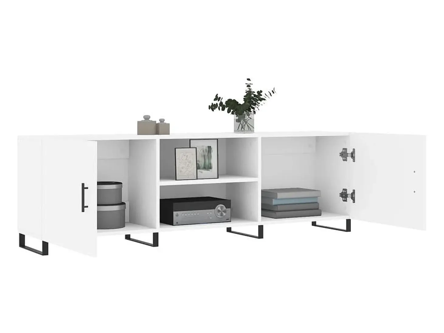 Mueble para TV madera de ingeniería blanco 150x30x50 cm ES91694