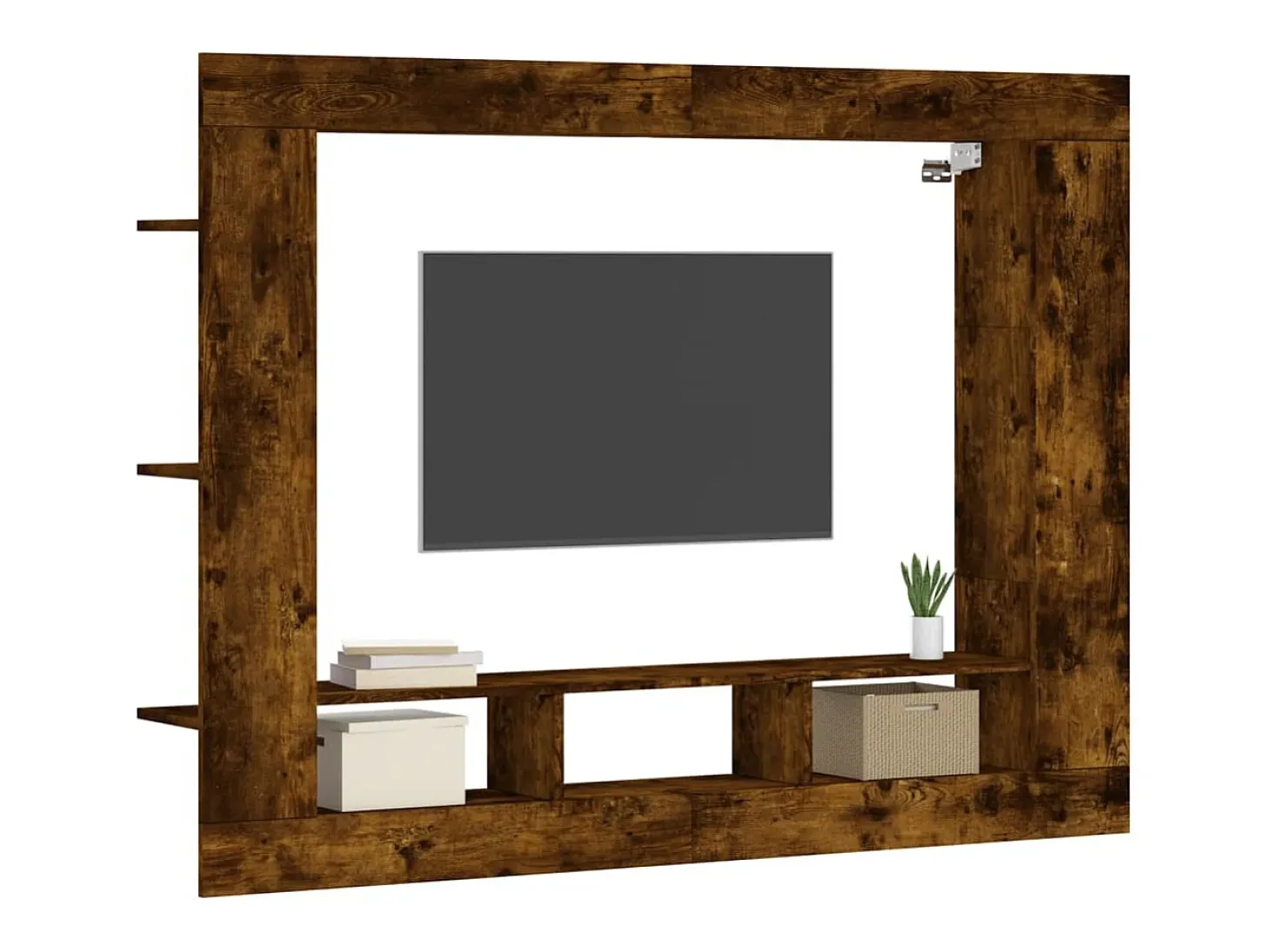 Mueble para TV madera de ingeniería roble ahumado 152x22x113 cm