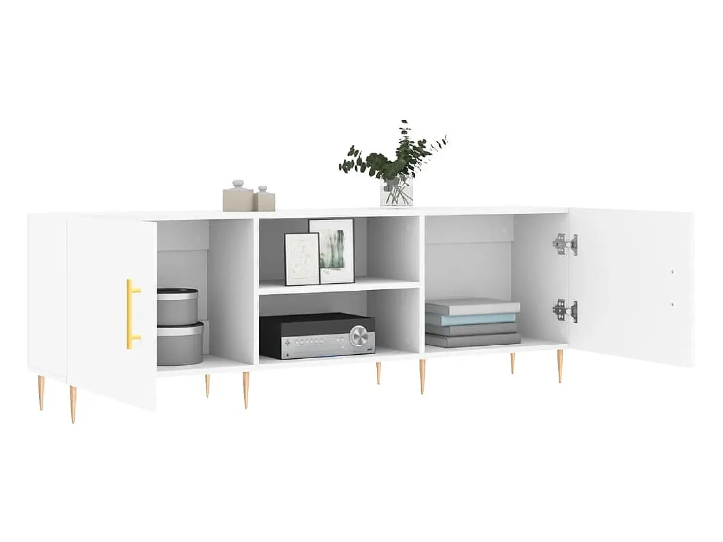 Mueble para TV madera de ingeniería blanco 150x30x50 cm ES85925