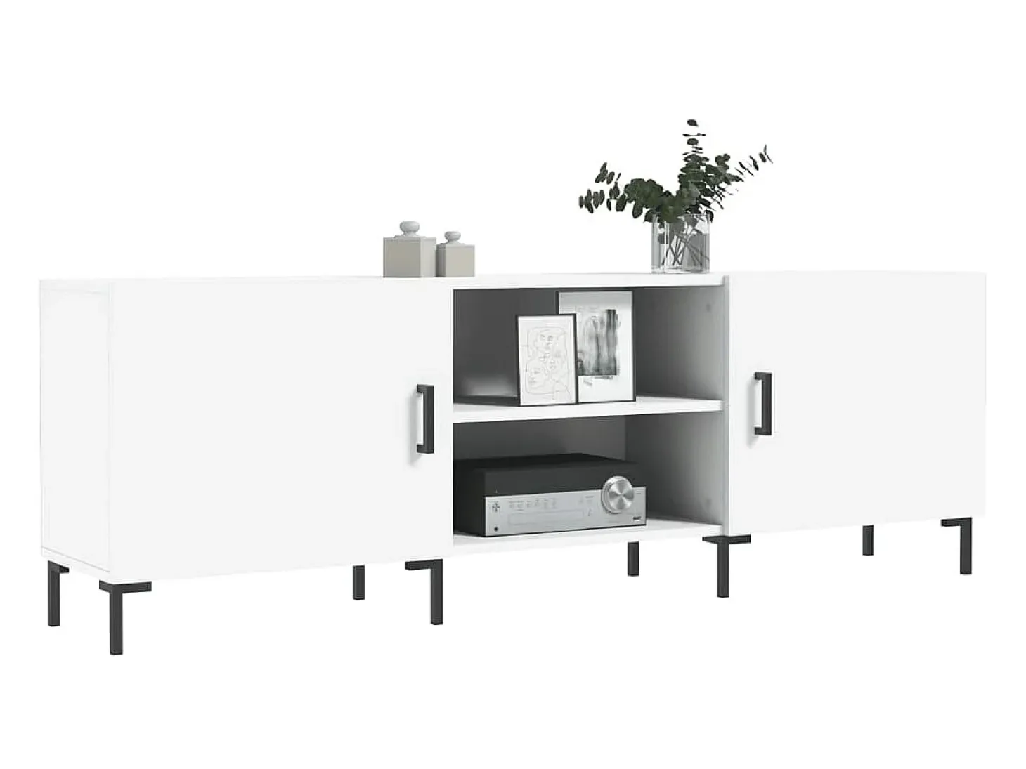 Mueble para TV madera de ingeniería blanco 150x30x50 cm ES206681