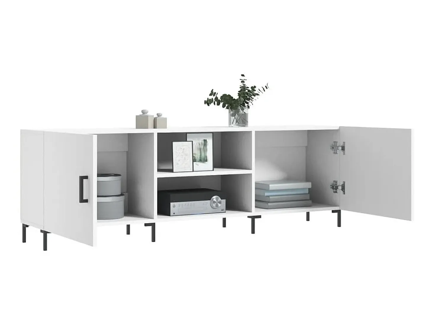 Mueble para TV madera de ingeniería blanco 150x30x50 cm ES206681