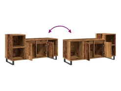 Mueble para TV madera ingeniería madera envejecida 100x35x55 cm