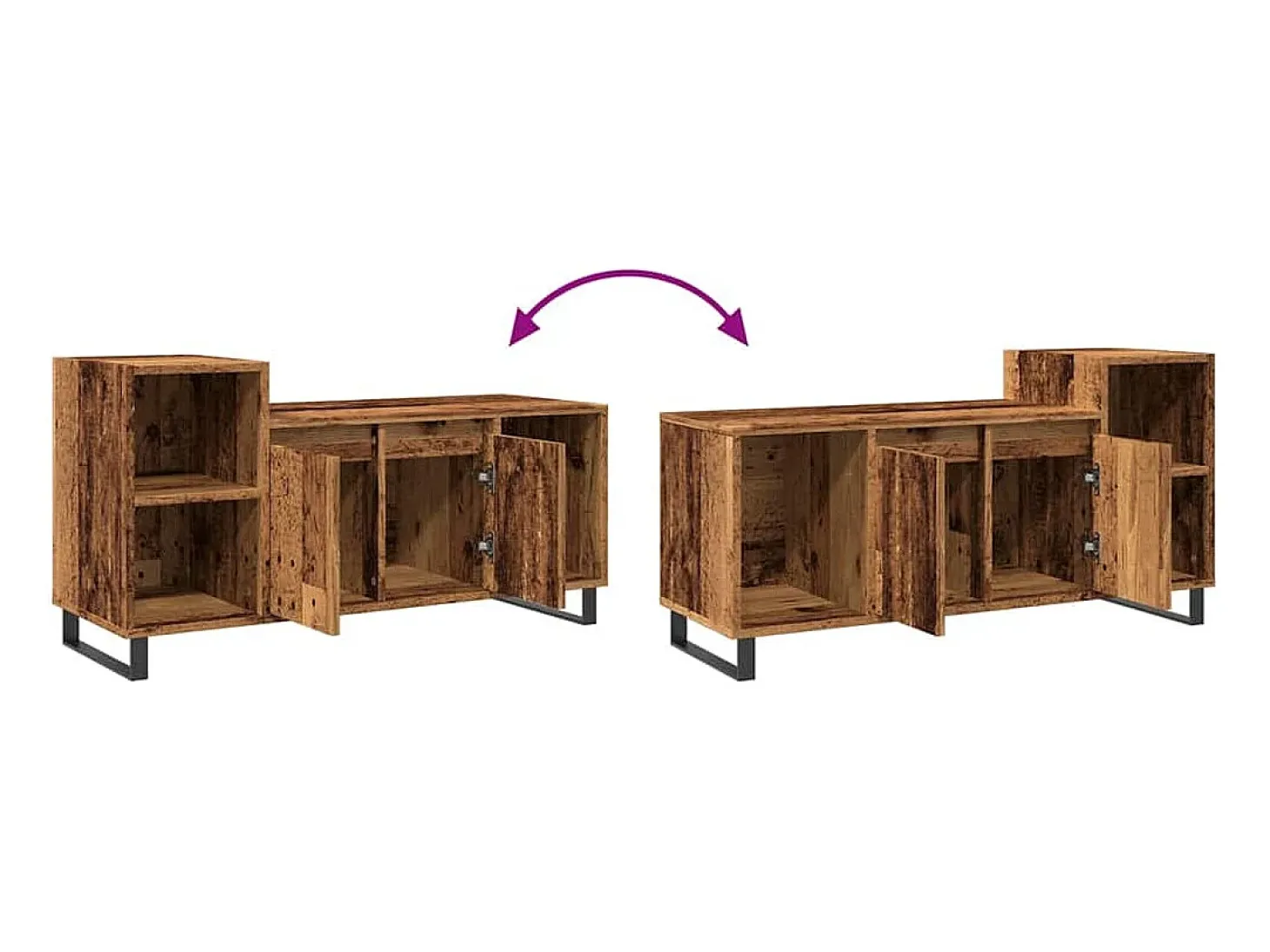 Mueble para TV madera ingeniería madera envejecida 100x35x55 cm