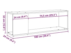 Mueble para TV madera ingeniería madera envejecida 100x24x32 cm