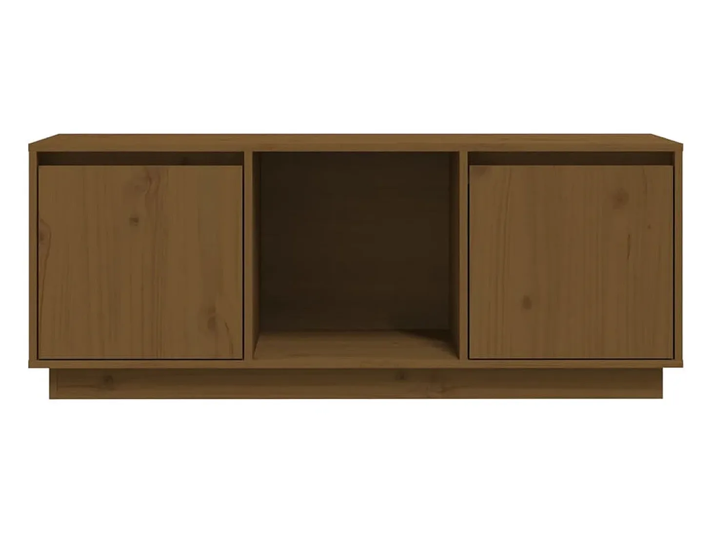Mueble para TV madera maciza de pino marrón miel 110,5x35x44 cm