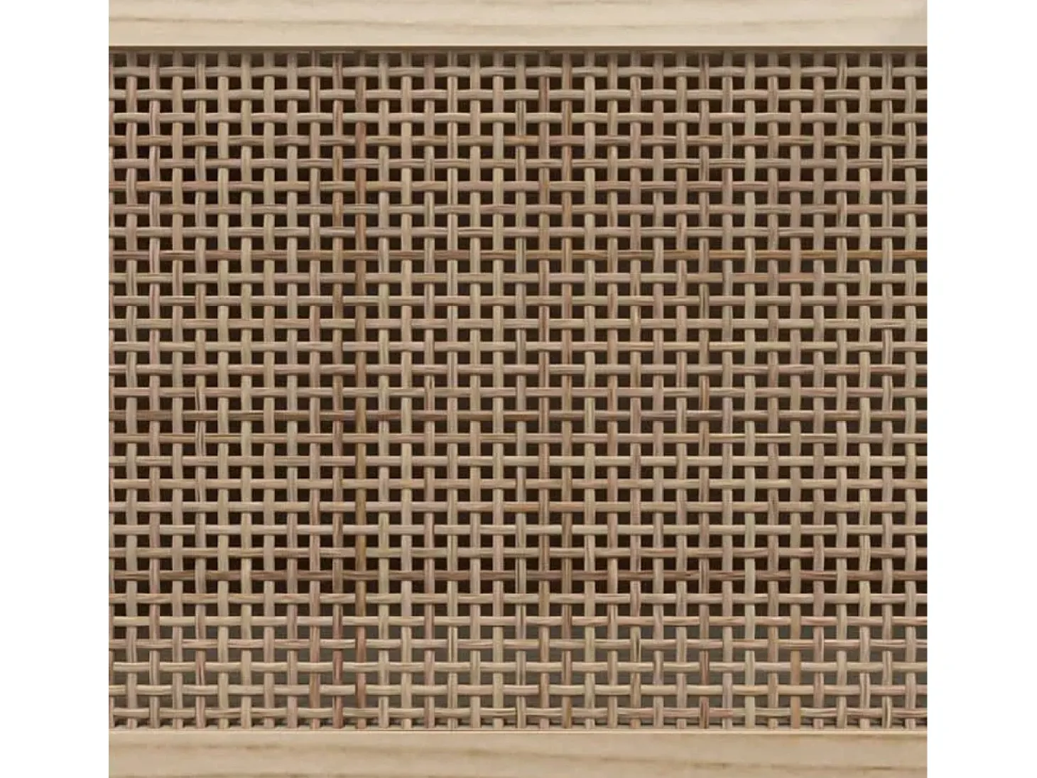 Mueble para TV madera maciza pino y ratán natural 80x30x40 cm