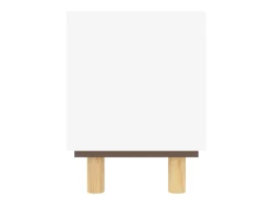 Mueble para TV madera maciza pino y ratán natural 80x30x40 cm