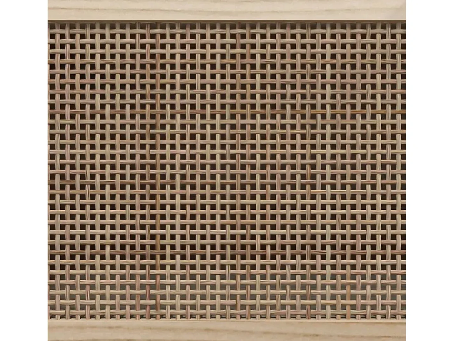 Mueble para TV madera maciza pino y ratán natural 105x30x40 cm