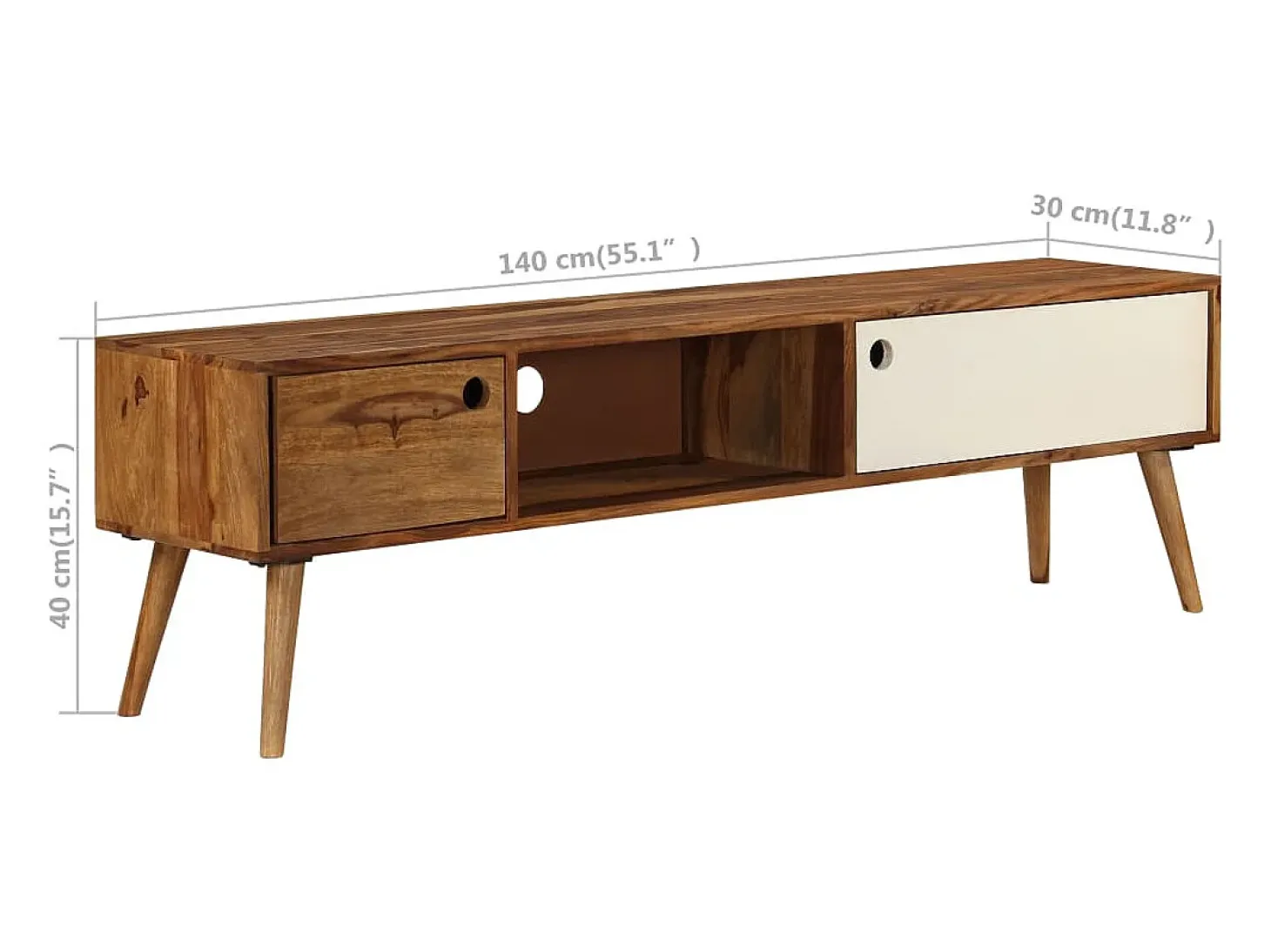 Mueble para TV madera maciza de sheesham 140x30x40 cm