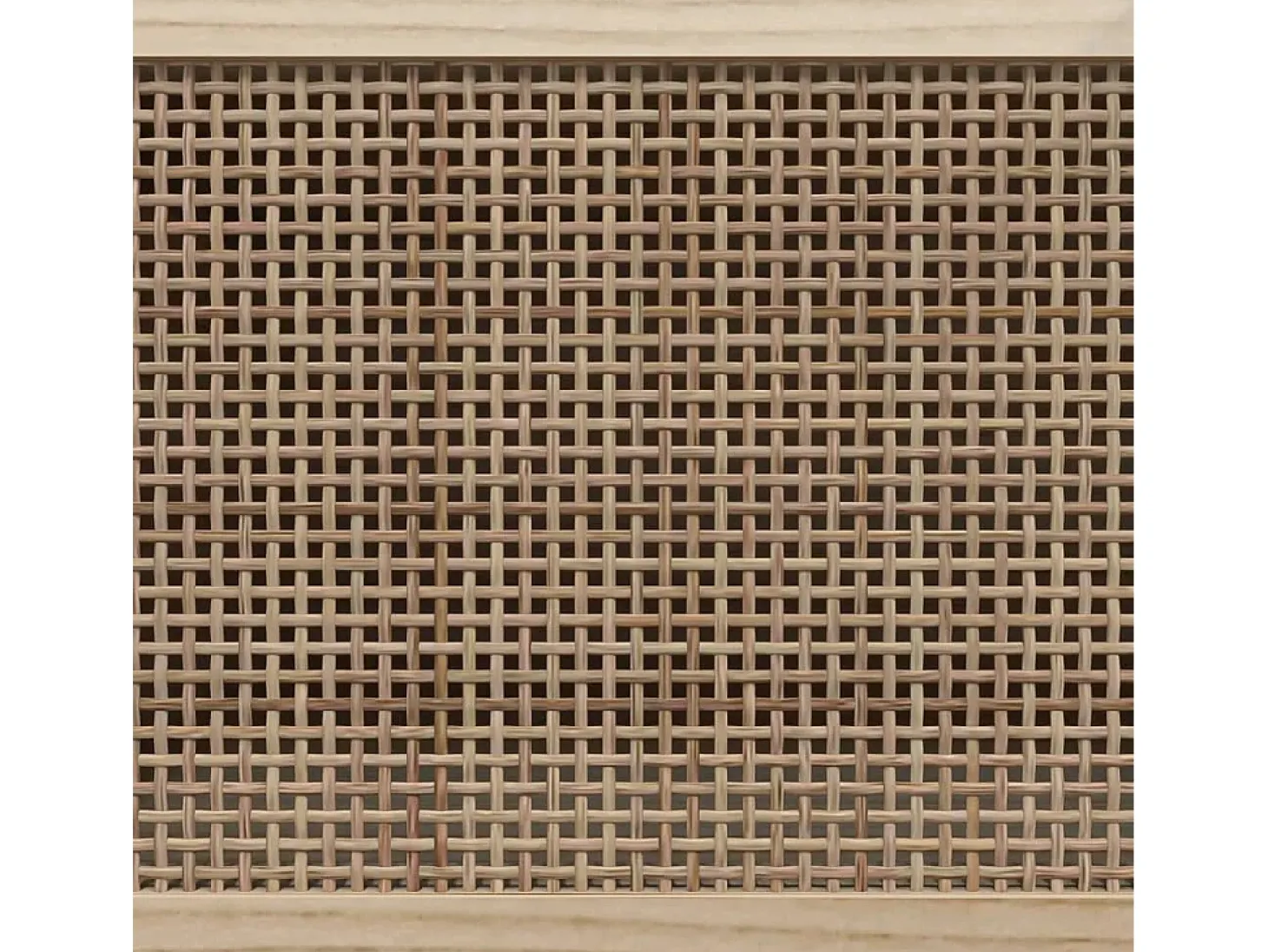 Mueble para TV madera maciza pino y ratán natural 80x30x40 cm