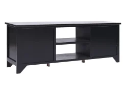 Mueble para TV madera maciza de paulownia negro 108x30x40 cm