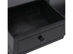 Mueble para TV madera maciza de paulownia negro 108x30x40 cm