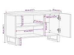 Mueble para TV Marrón 80 x 33 x 46 cm madera maciza de mango