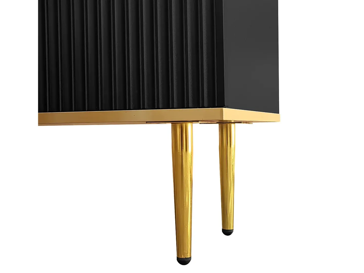 Mueble para TV moderno - con 2 puertas y 2 cajones - patas de metal - Negro