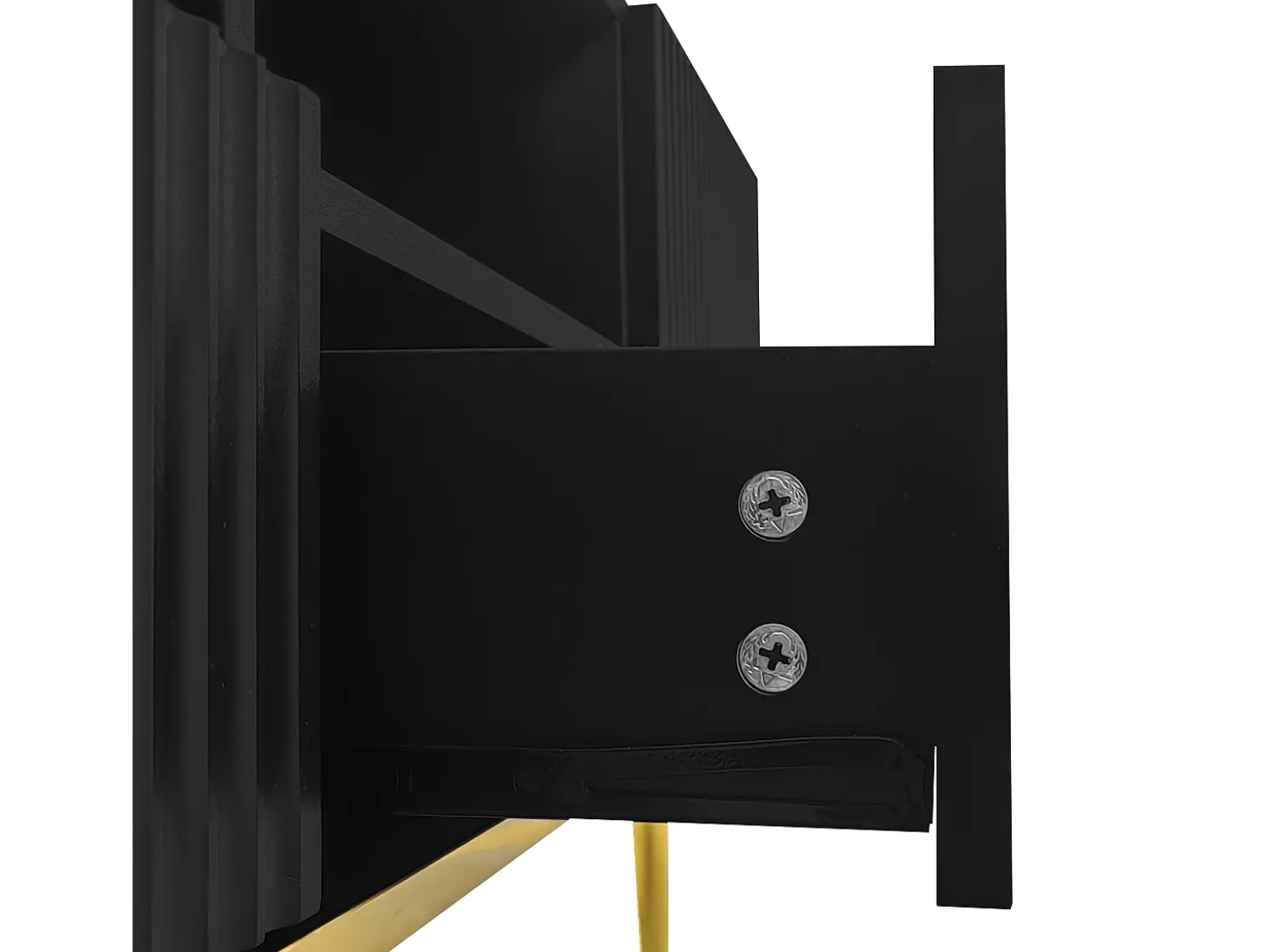 Mueble para TV moderno - con 2 puertas y 2 cajones - patas de metal - Negro