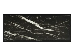 Mueble para TV negro con vidrio de mármol negro 100x40x40 cm