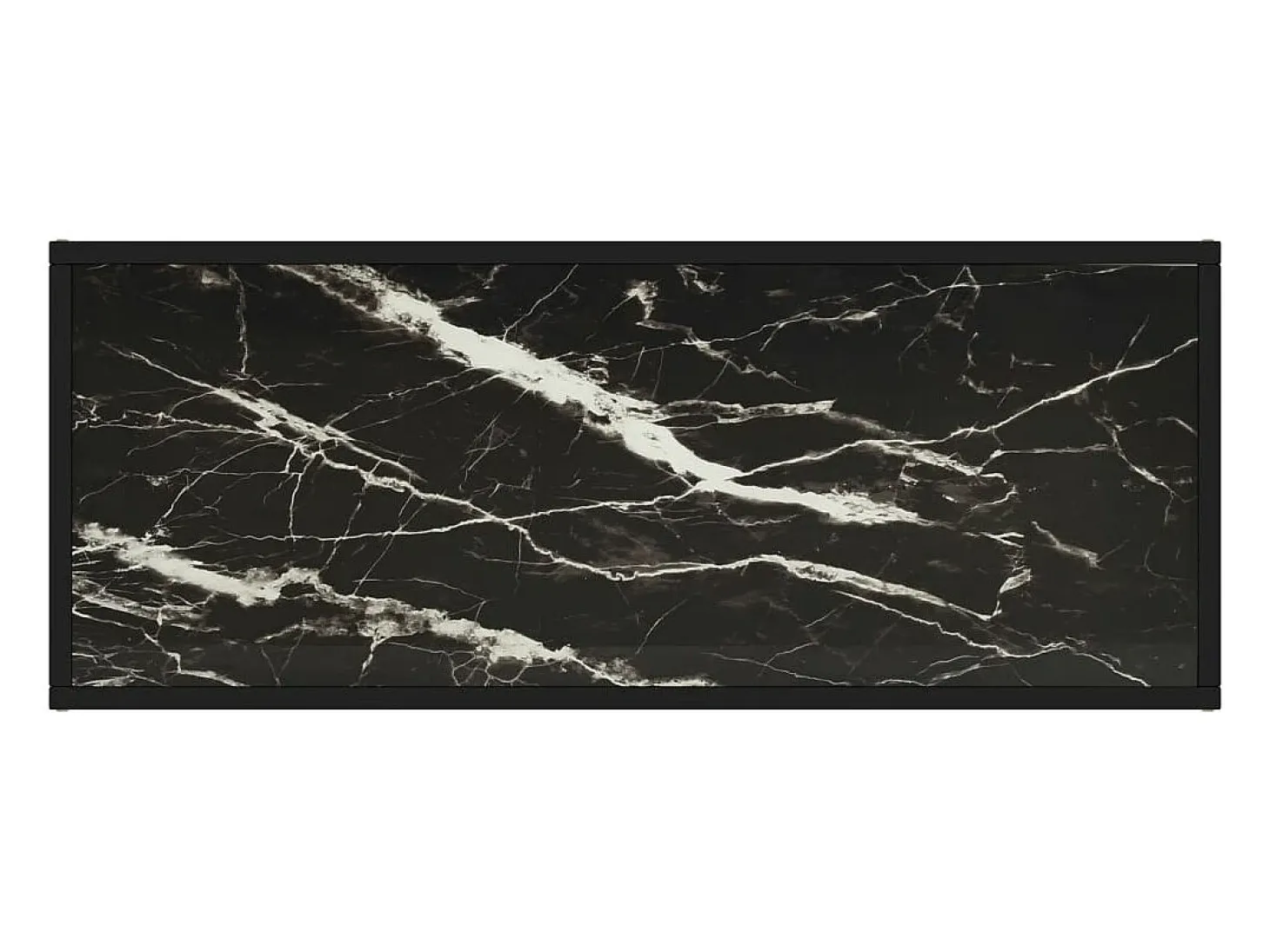 Mueble para TV negro con vidrio de mármol negro 100x40x40 cm